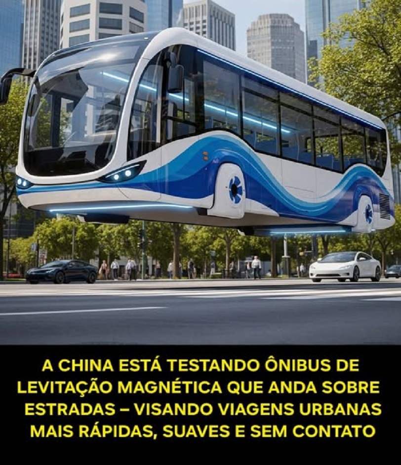 A China está testando ônibus de levitação magnética