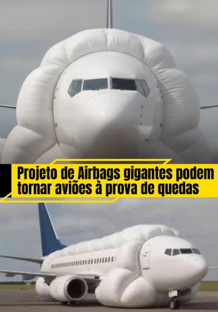 Projeto de Airbags gigantes podem tornar aviões à prova