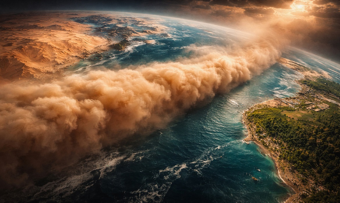 Tempestade de poeira do Saara atravessa o oceano e atinge o Brasil