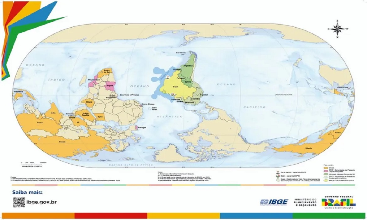 IBGE disponibiliza a partir de amanhã mapas-múndi